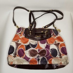 Multi Colored Coach Purse with Logo C's